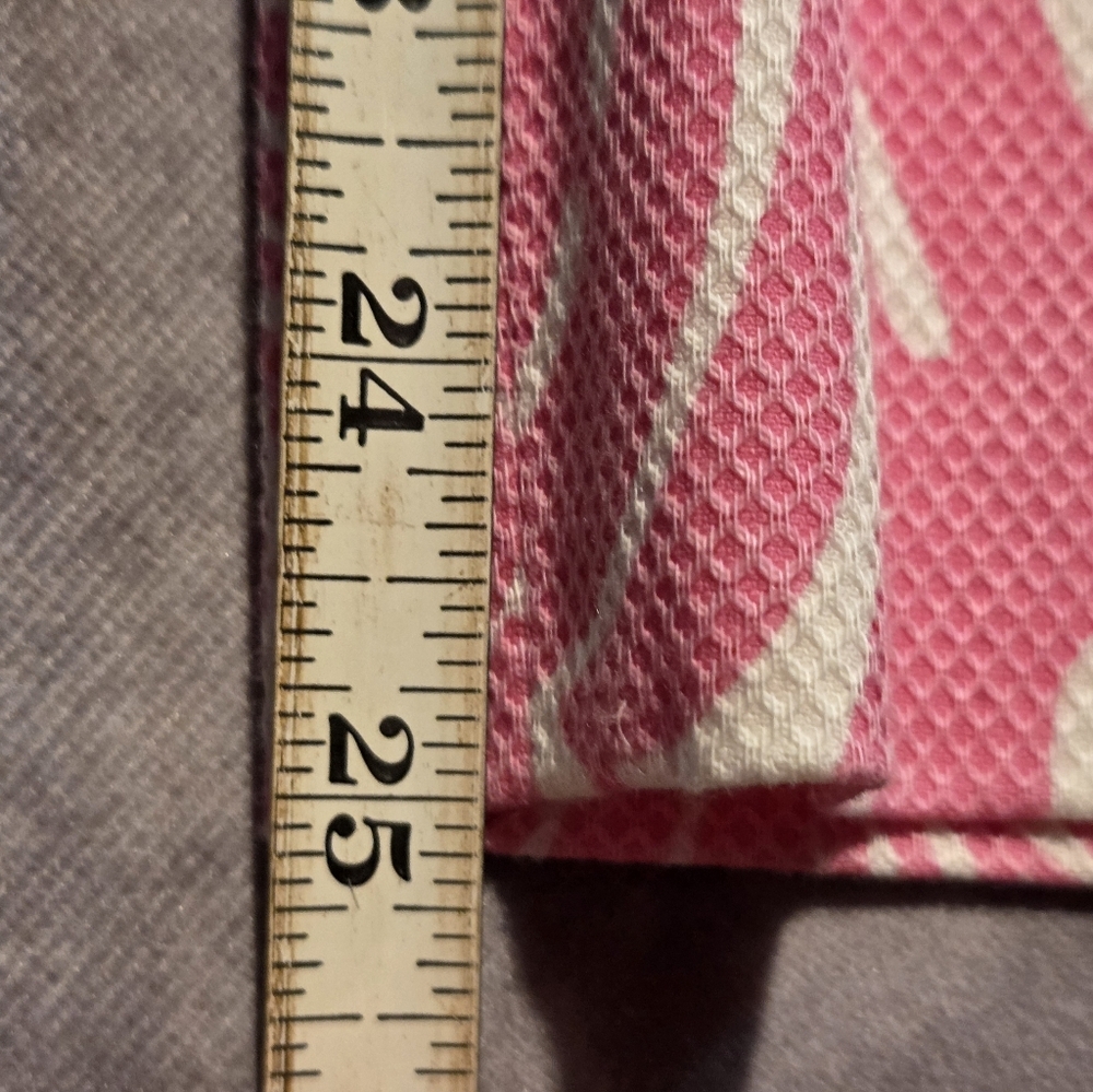 Lilly Pulitzer Palm Beach Fit Cropped Pants Pink Palm Sz 4 Gold Button Preppy - Picture 11 of 12